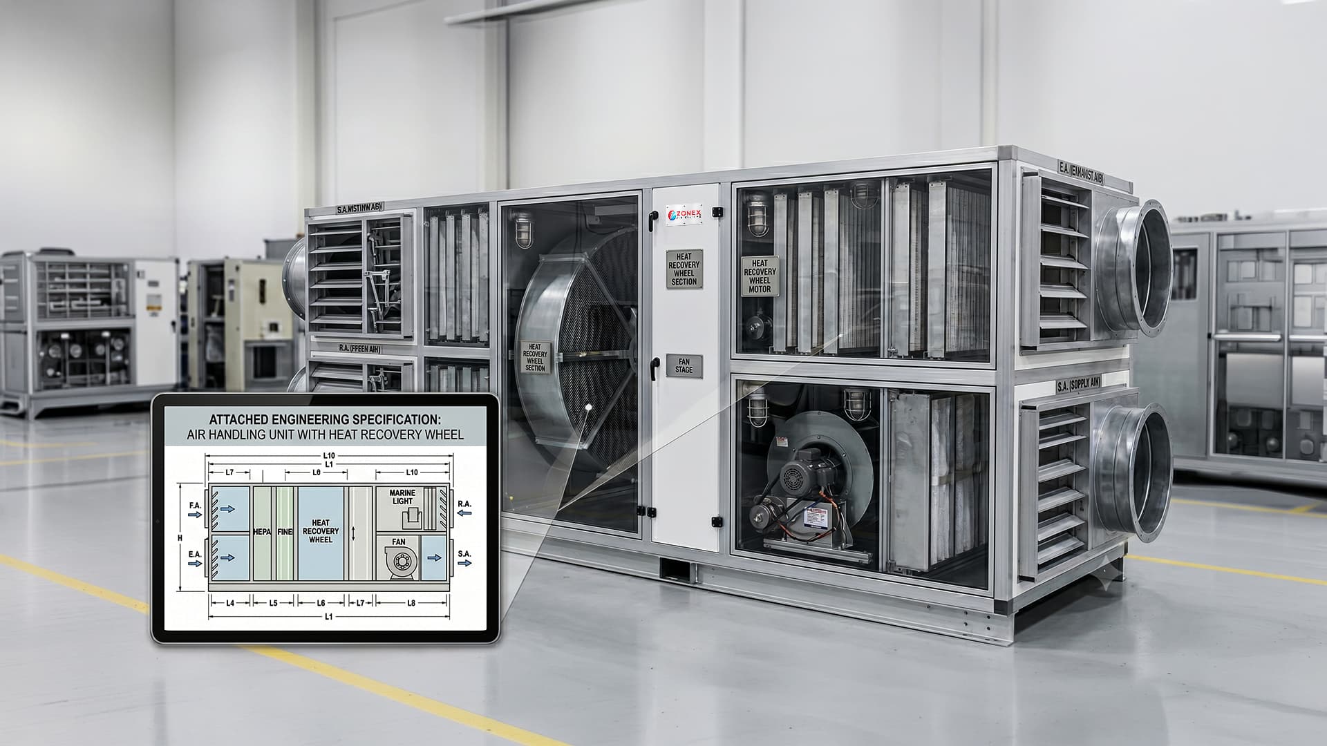 AHU with Heat Recovery Wheel
